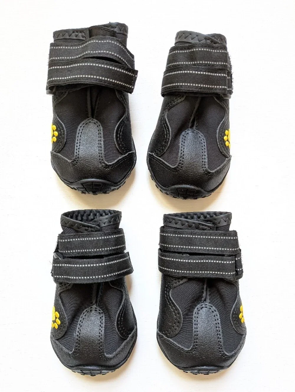 Black Dog Booties with Velcro Straps